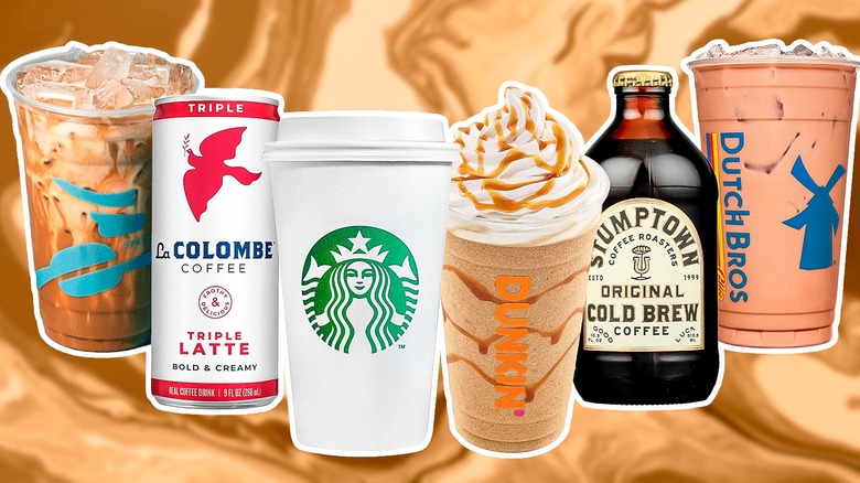 Popular coffee chains' coffee drinks