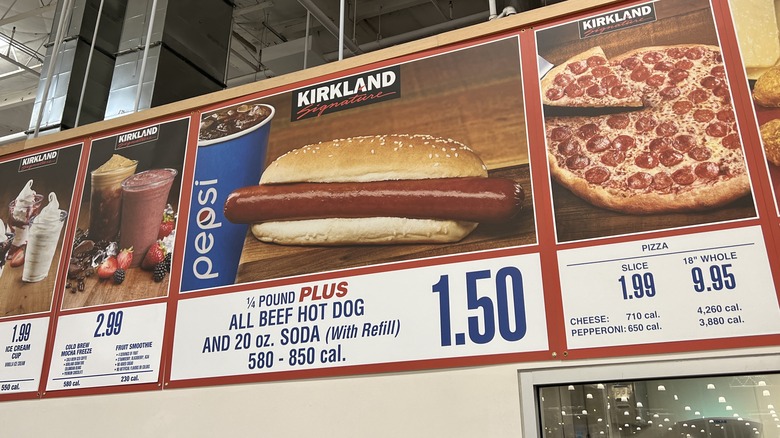 food court menu at Costco