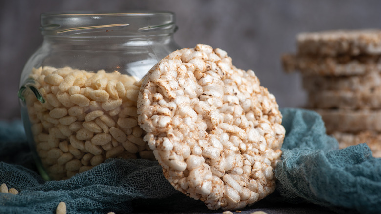 Rice cakes with jar