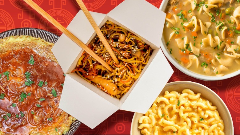 Chinese takeout dishes