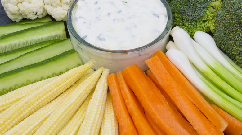 vegetable crudite with baby corn