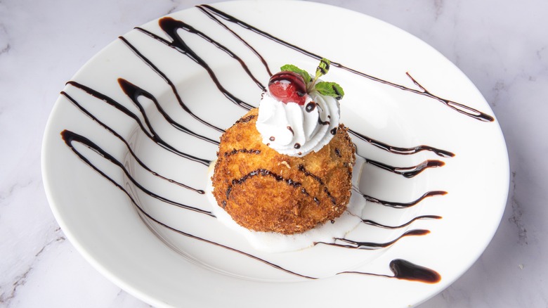 Fried ice cream with chocolate