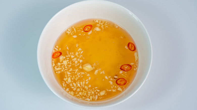 Dish of homemade nước chấm 