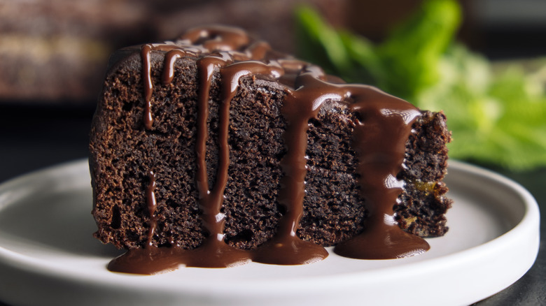 Slice of chocolate cake