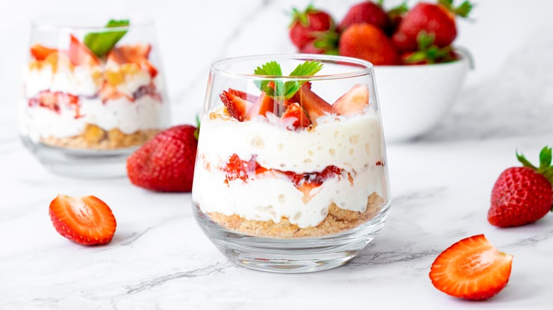 Strawberry and yogurt parfaits