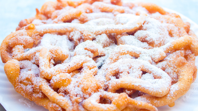 Funnel cake with powdered sugar