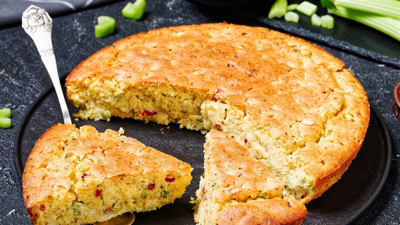 slices of cheesy cornbread