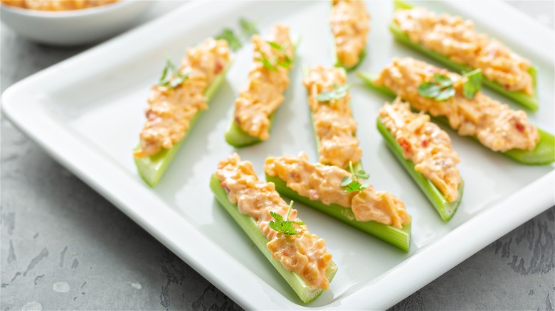 celery stuffed with pImento cheese 