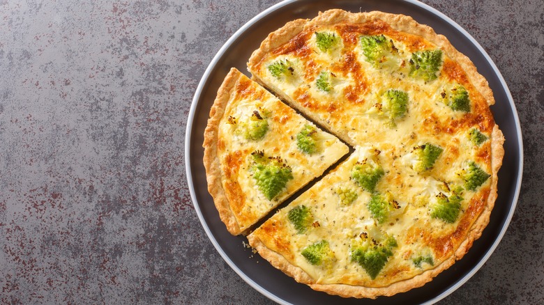 egg quiche with romanesco