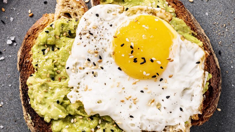 egg toast with sesame seeds