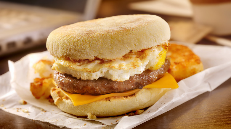 sausage egg and cheese sandwich