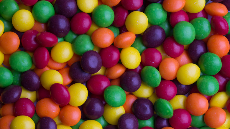close up of colorful candies
