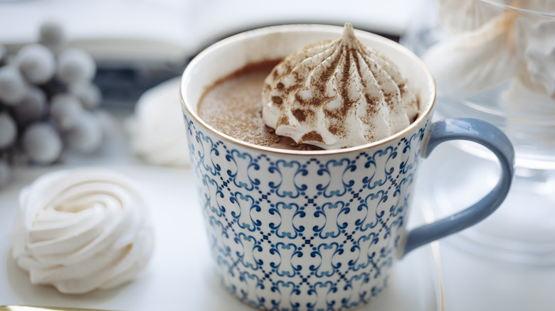 hot chocolate mug on table