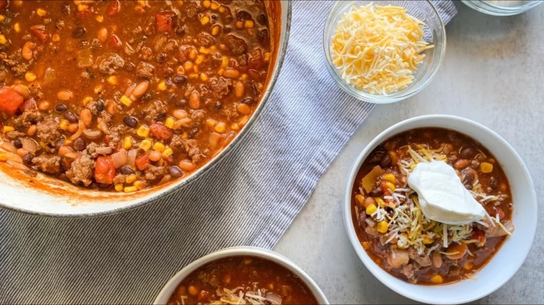 bowl of venison chili