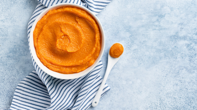 pumpkin puree in a bowl