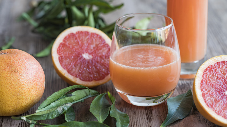 Glass of grapefruit juice