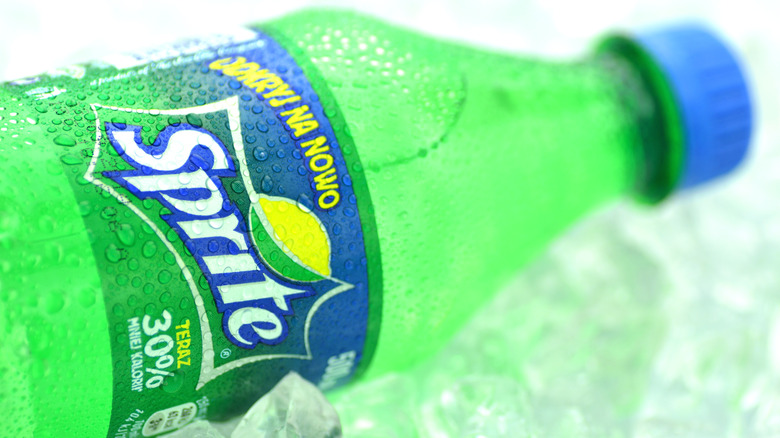 Close up of bottled sprite