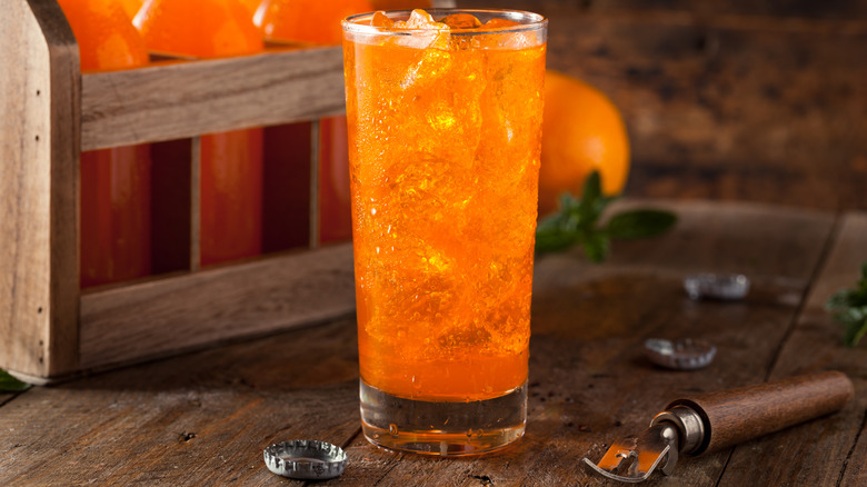 Glass of orange soda