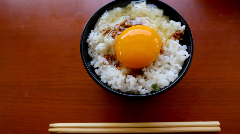 Tamago Kake Gohan on rice