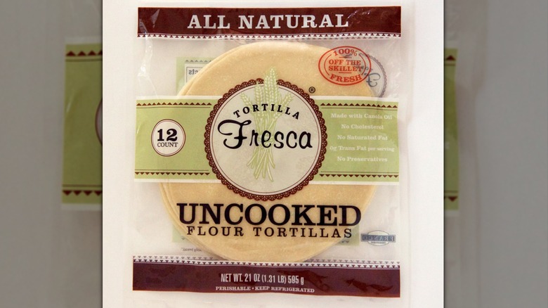 Tortilla Fresca uncooked flour tortilla plastic pack