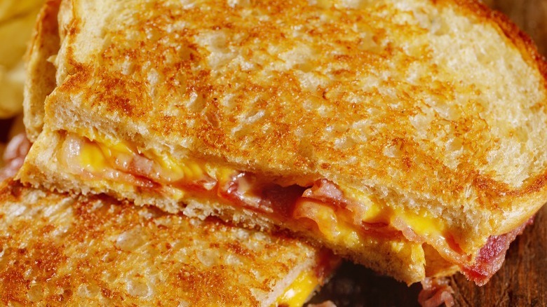 Grilled bacon and cheese sandwich