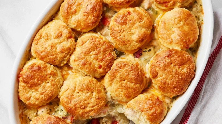 Pot pie with biscuits