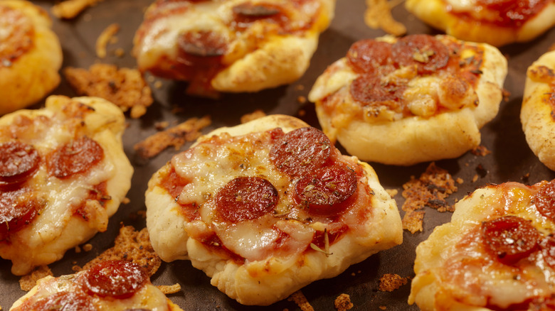 Mini pepperoni pizzas 