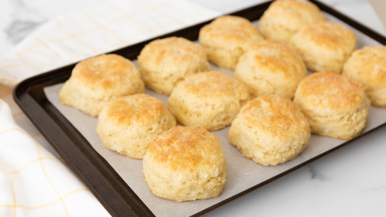 Biscuits on sheet pan