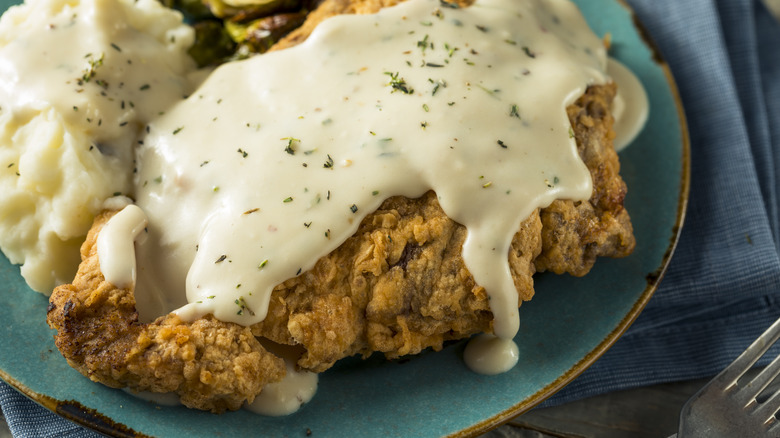 Chicken fried steak with gravy