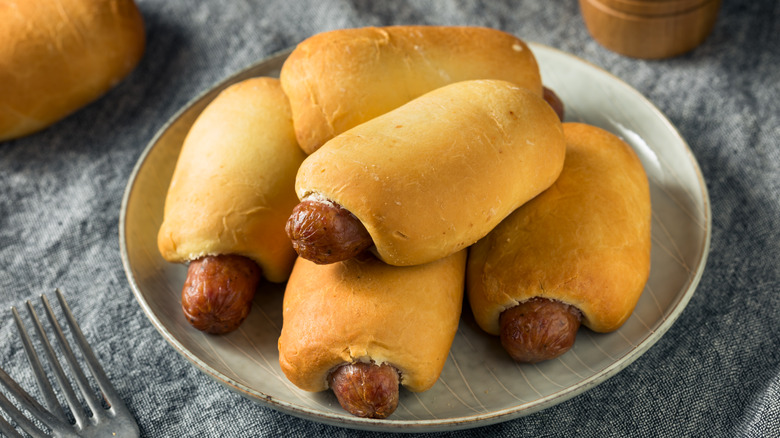 Hot dog kolaches on plate