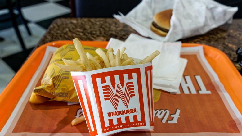 Whataburger fries orange tray burgers