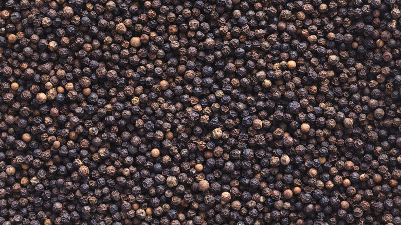 many black peppercorns