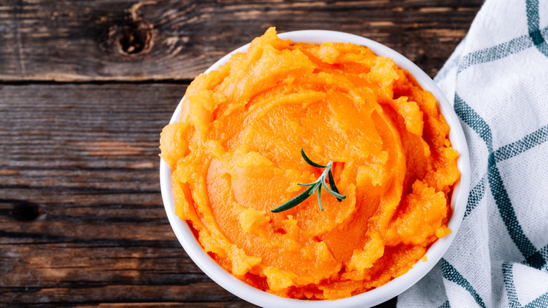 Pumpkin in a white bowl