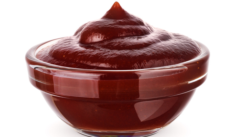 Barbecue sauce in glass bowl