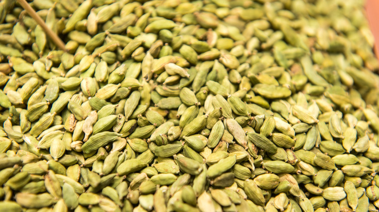 Cardamom pods as background