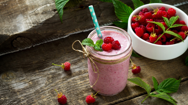 Raspberry smoothie with berries