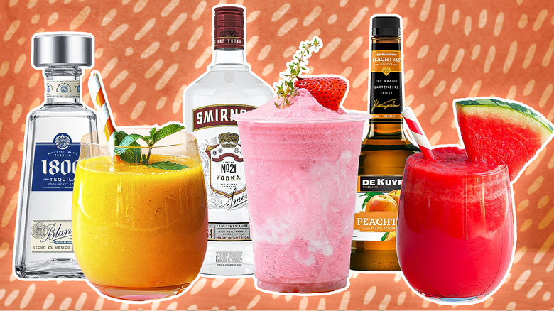 Selection of smoothies and liquor