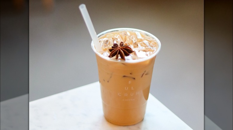 Iced coffee with star anise