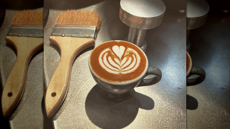 Coffee cup with latte art