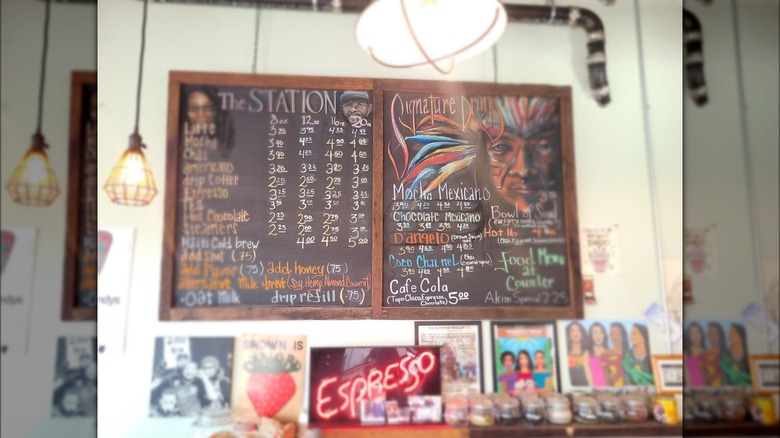 The Station's coffee menu