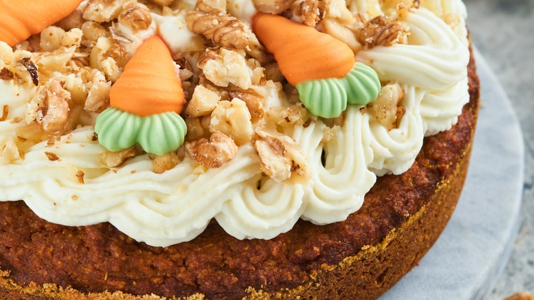 Decorated carrot cake