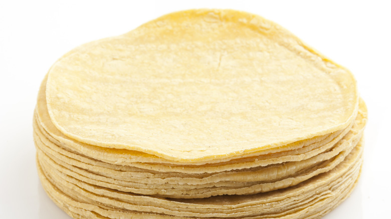 Stack of stale corn tortillas