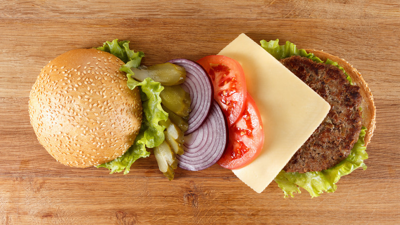 Deconstructed cheeseburger