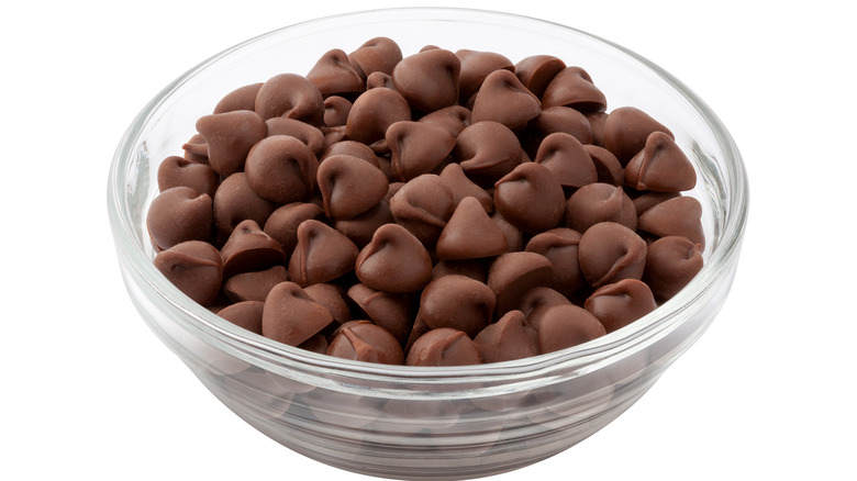 Chocolate chips in a bowl