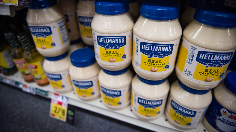 Hellman's mayonnaise jars in store