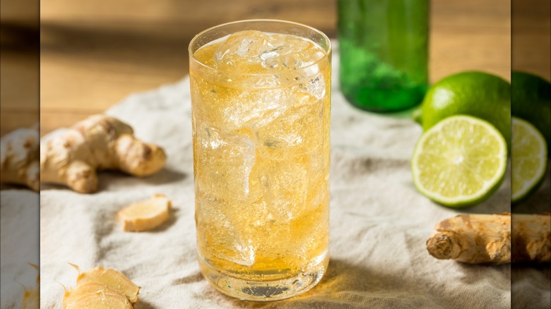 Glass of ginger beer