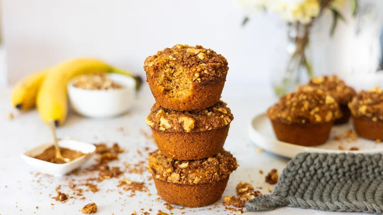 Brown Butter Banana Crumb Muffins