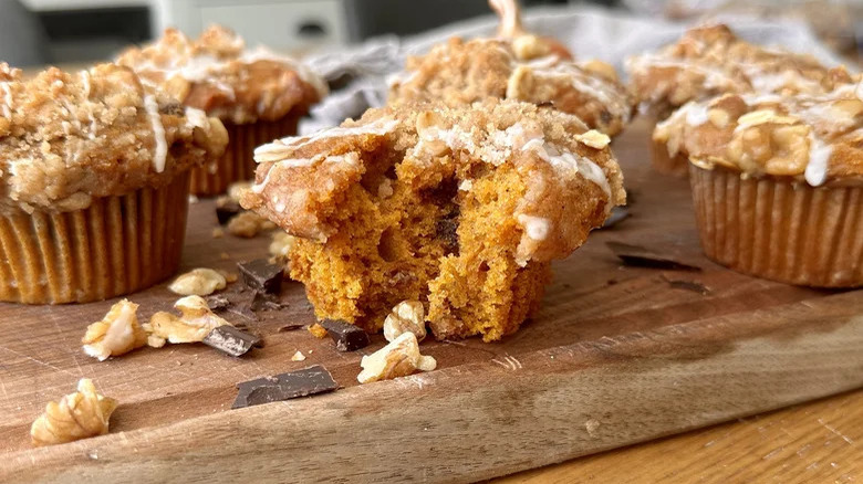 Chocolate Chip & Pumpkin Streusel Muffins