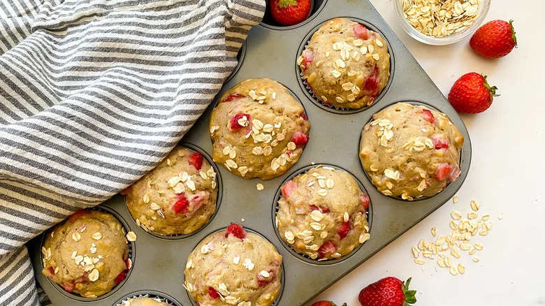 Strawberry Oatmeal Muffins