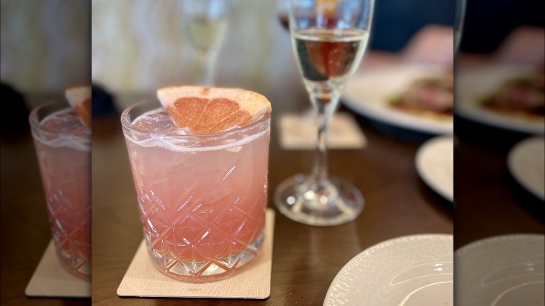 French Rose cocktail on table